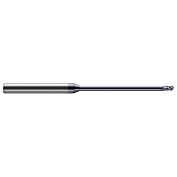 Harvey Tool Miniature End Mill - Ball - Long Reach, Stub Flute, 0.0100" 970710-C3 - main